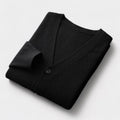 Men's Button-Front Cardigan With V Neckline - Black
