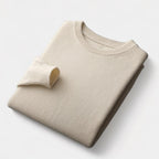 Men's Fine-Knit Crew Neck Jumper With Ribbed Bands - White