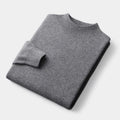 Men's Mock Neck Jumper With Short Ribbed Collar - Dark Grey