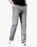 Men's Straight-Leg Chinos With Zip Fly And Slant Pockets - Grey