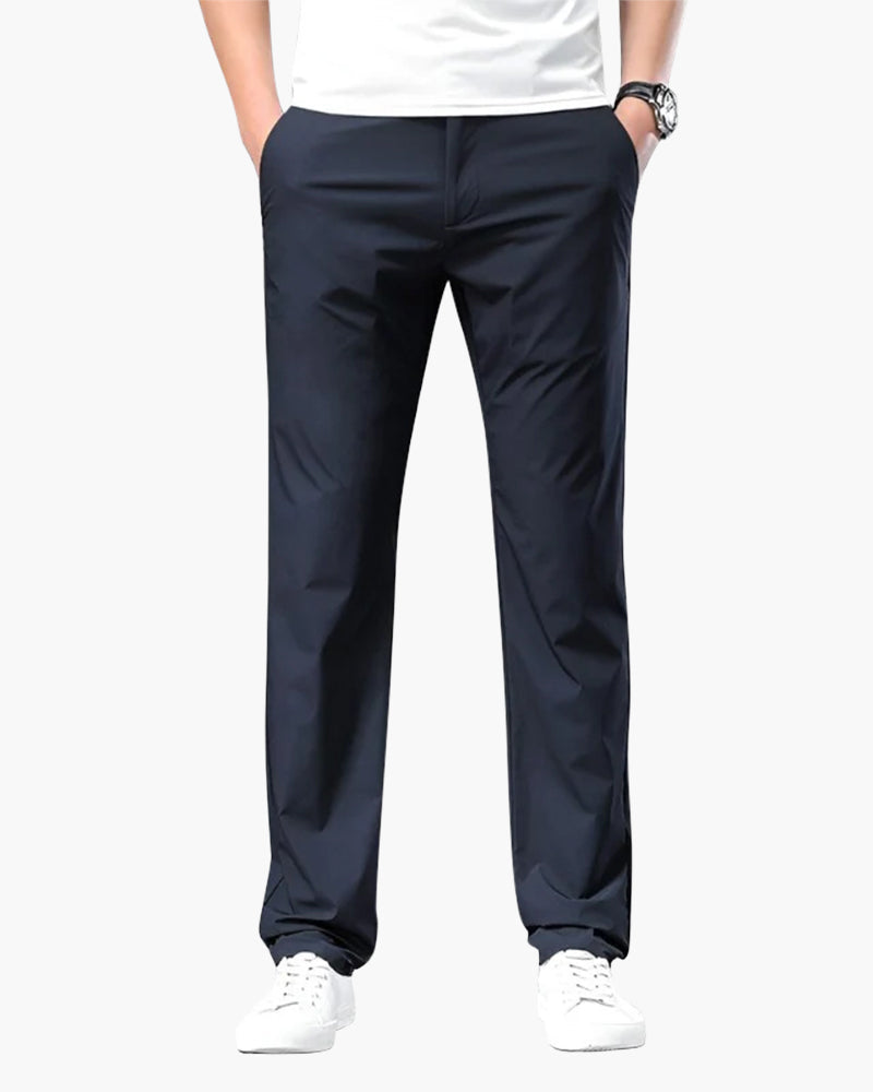 Men's Straight-Leg Chinos With Zip Fly And Slant Pockets - Blue