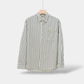 Men's Striped Long-Sleeve Shirt With Chest Patch Pocket - Blue